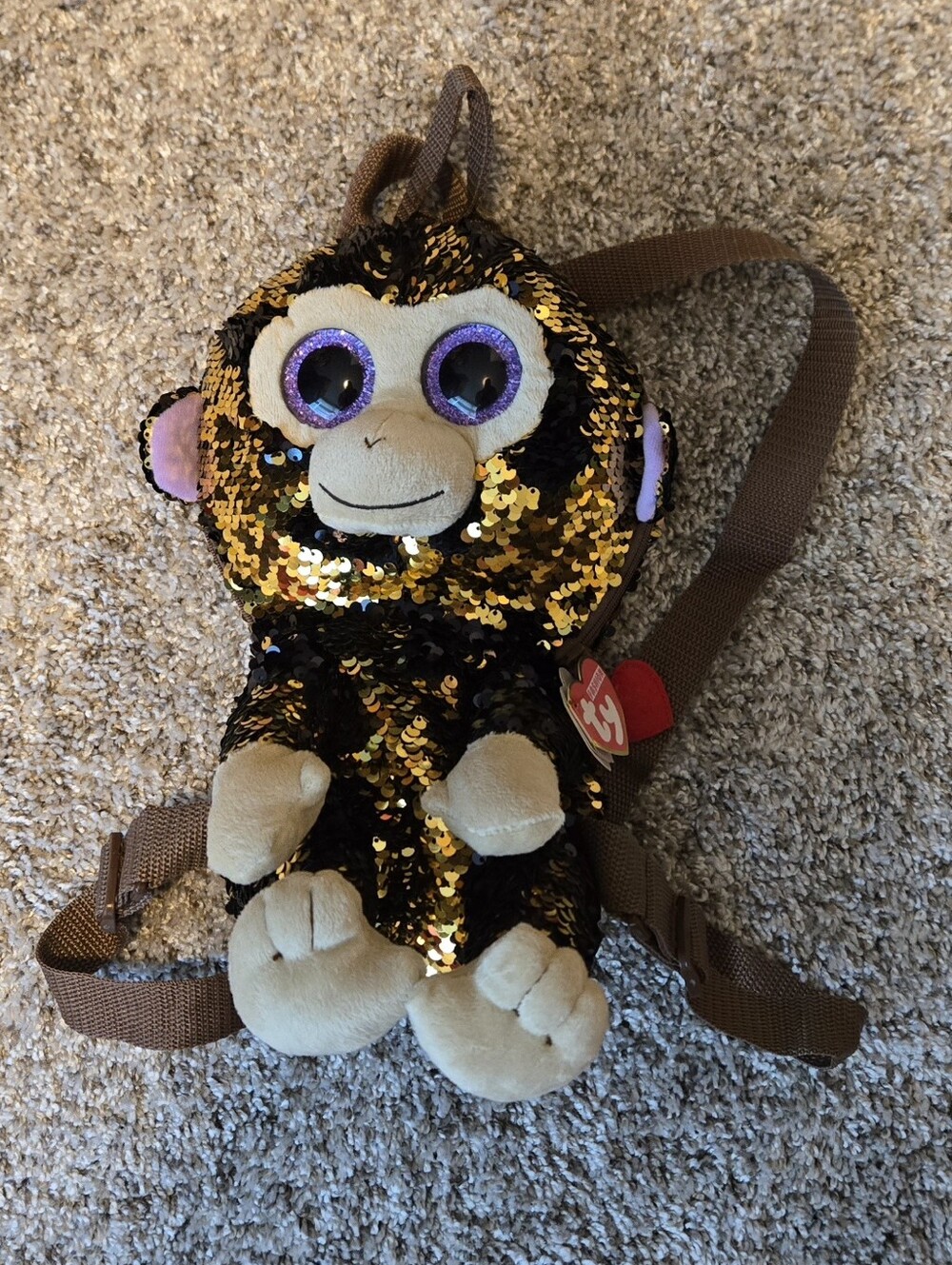 Ty Sequined Monkey Backpack